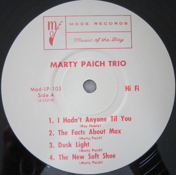 Marty Paich Trio - Marty Paich Trio (Vinyl, LP, Album, Reissue, Mono) Very Good Plus (VG+) / Very Good Plus (VG+)