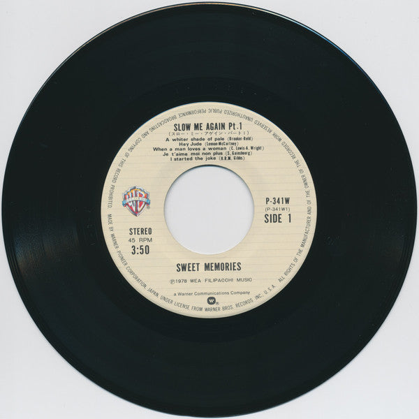 Sweet Memories (2) - Slow Me Again (Part 1 & 2) (Vinyl, 7", 45 RPM, Single) Very Good Plus (VG+) / Very Good Plus (VG+)
