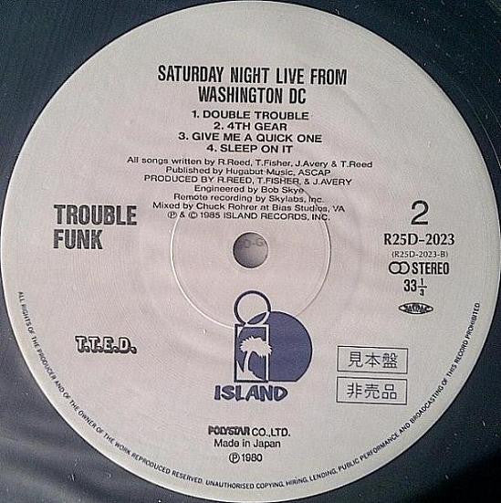 Trouble Funk - Saturday Night Live From Washington DC (Vinyl, LP, Album, Promo) Very Good (VG) / Very Good (VG)