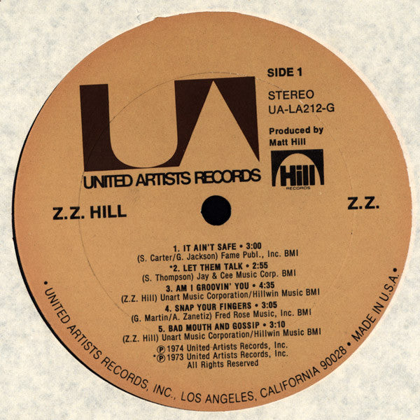 ZZ Hill - ZZ (Vinyl, LP, Album) Very Good (VG) / Poor (P)