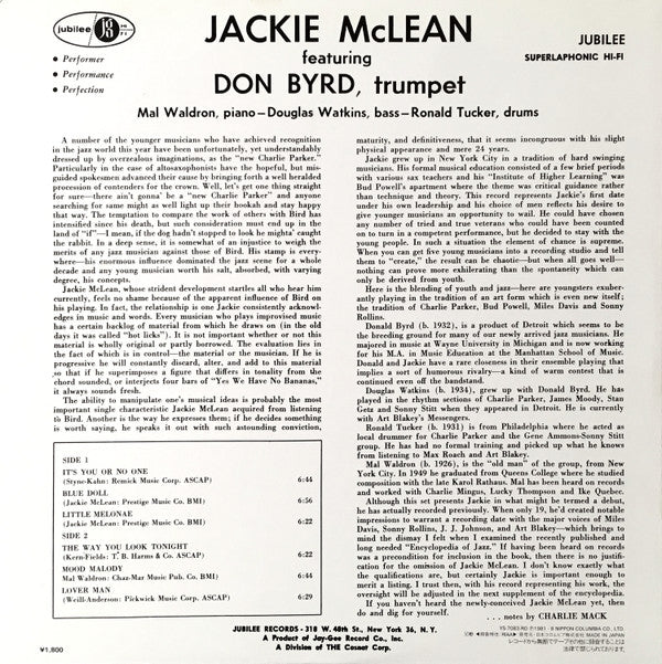 Jackie McLean Quintet - The Jackie McLean Quintet (Vinyl, LP, Album...