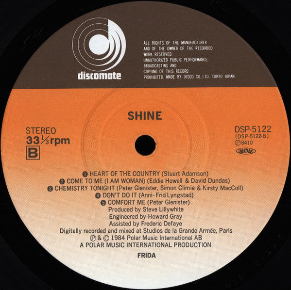 Frida - Shine (Vinyl, LP, Album) Very Good Plus (VG+) / Very Good (VG)