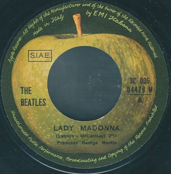 The Beatles - Lady Madonna (Vinyl, 7", 45 RPM, Reissue) Very Good (VG) / Very Good (VG)