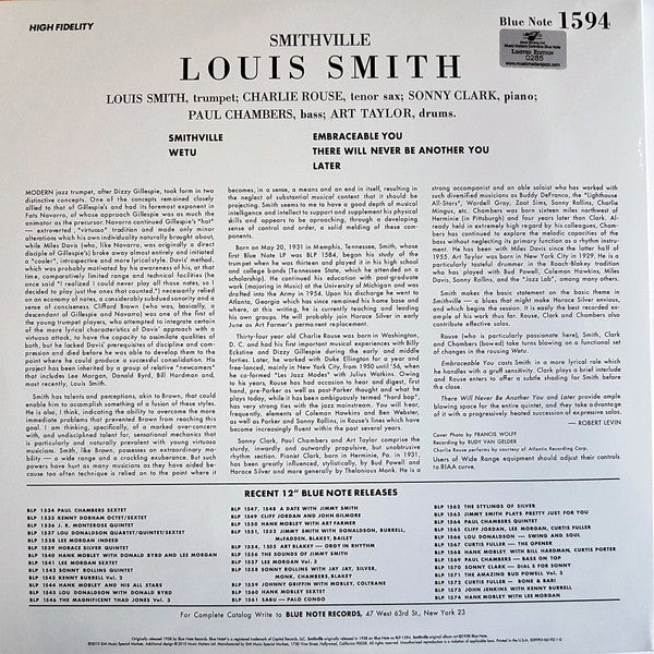 Louis Smith (2) - Smithville (2xVinyl, 12", 45 RPM, Album, Limited Edition, Numbered, Reissue, Mono) Very Good Plus (VG+) / Very Good Plus (VG+)