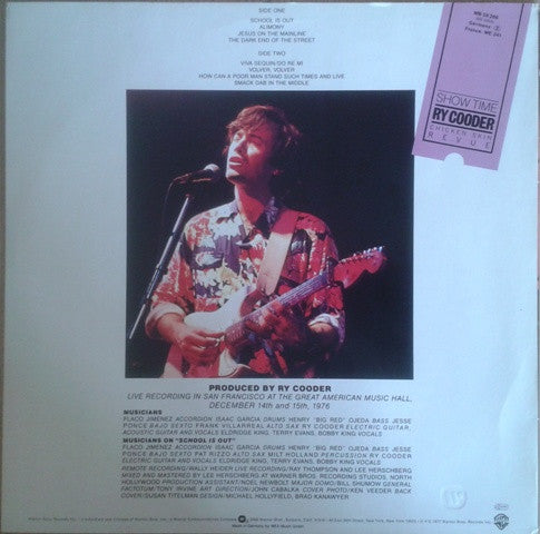 Ry Cooder - Show Time (Vinyl, LP, Album, Reissue)