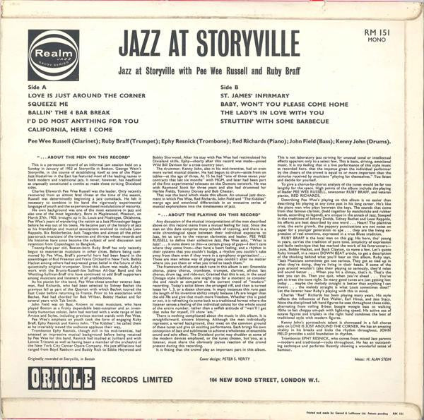 Pee Wee Russell - Jazz At Storyville (Vinyl, LP, Album, Mono) Very Good (VG) / Very Good (VG)