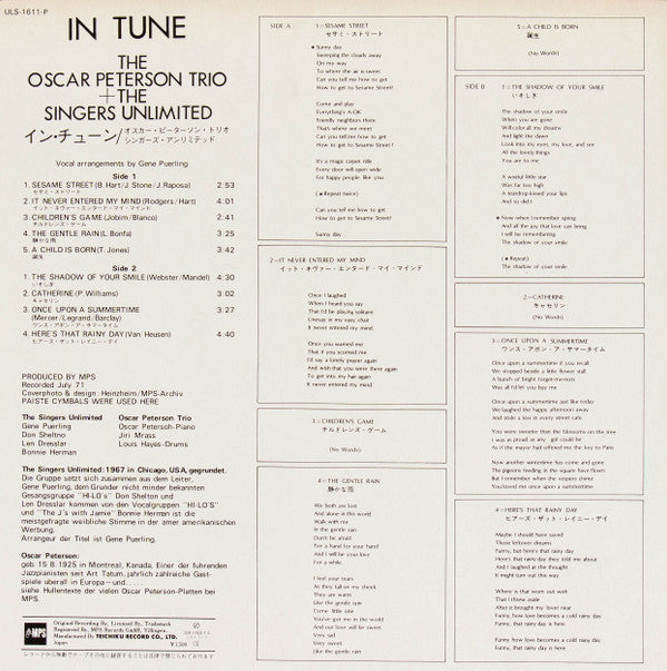 The Oscar Peterson Trio - In Tune (Vinyl, LP, Album)