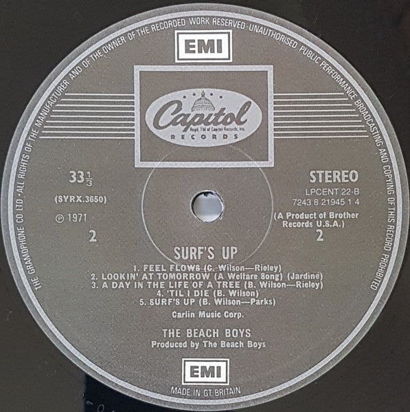 The Beach Boys - Surf's Up (Vinyl, LP, Album, Limited Edition, Reissue, Stereo) Near Mint (NM or M-) / Very Good Plus (VG+)