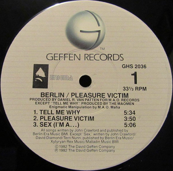 Berlin - Pleasure Victim (Vinyl, LP, Album, Reissue) Good Plus (G+) / Very Good (VG)