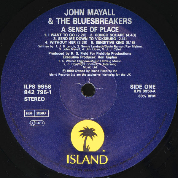 John Mayall & The Bluesbreakers - A Sense Of Place (Vinyl, LP, Album, Stereo) Very Good Plus (VG+) / Very Good (VG)