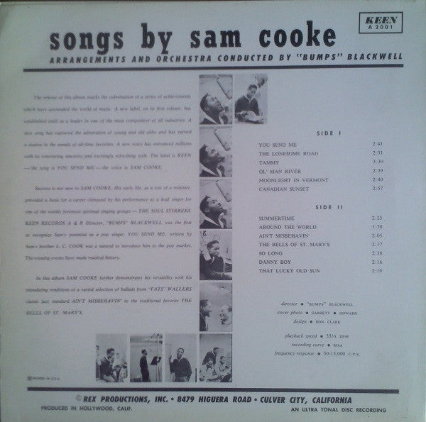Sam Cooke - Songs By Sam Cooke (Vinyl, LP, Album, Reissue) Very Good Plus (VG+) / Very Good (VG)