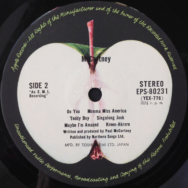 Paul McCartney - McCartney = Paul McCartney (Vinyl, LP, Album, Reissue, Stereo) Very Good Plus (VG+) / Very Good Plus (VG+)