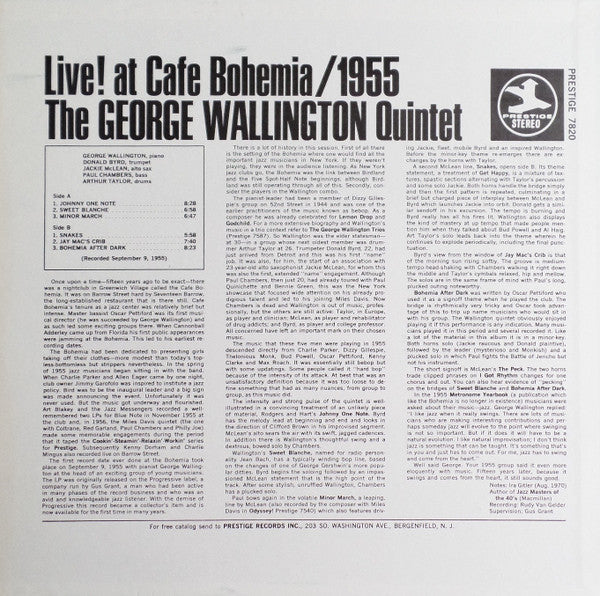 George Wallington Quintet - Live! At Cafe Bohemia/1955 (Vinyl, LP, ...