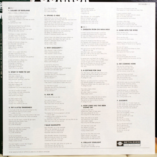 Chris Connor - Sings Lullabys Of Birdland (Vinyl, LP, Album, Reissue, Mono) Very Good Plus (VG+) / Very Good Plus (VG+)