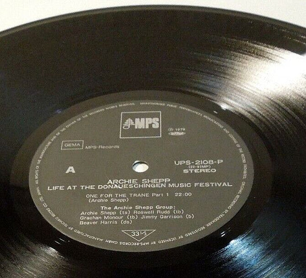 Archie Shepp - Life At The Donaueschingen Music Festival (Vinyl, LP, Album, Reissue) Very Good Plus (VG+) / Very Good Plus (VG+)