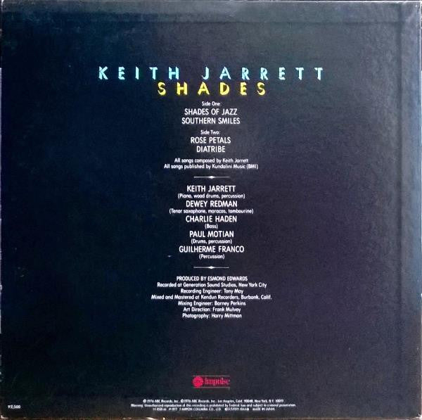 Keith Jarrett - Shades (Vinyl, LP) Very Good (VG) / Very Good (VG)
