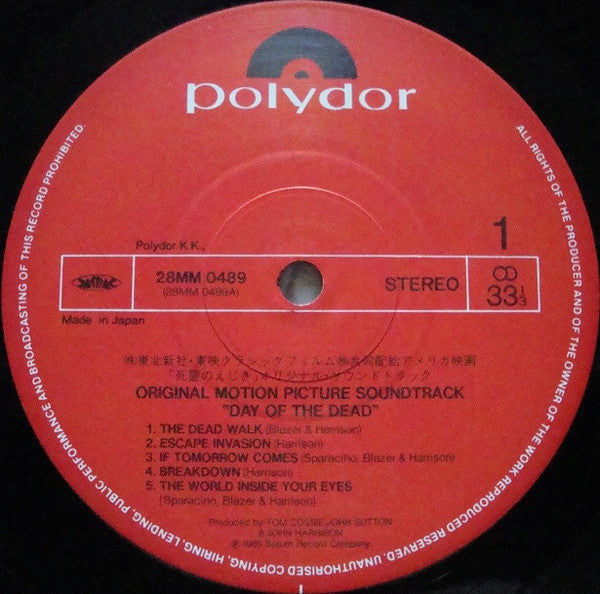 John Harrison (6) - George A. Romero's Day Of The Dead (Original Motion Picture Soundtrack) (Vinyl, LP, Album) Near Mint (NM or M-) / Near Mint (NM or M-)