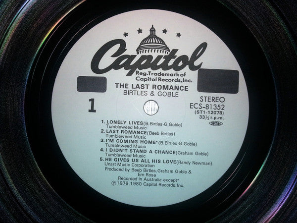Birtles & Goble - The Last Romance (Vinyl, LP, Album, Promo) Very Good Plus (VG+) / Very Good Plus (VG+)