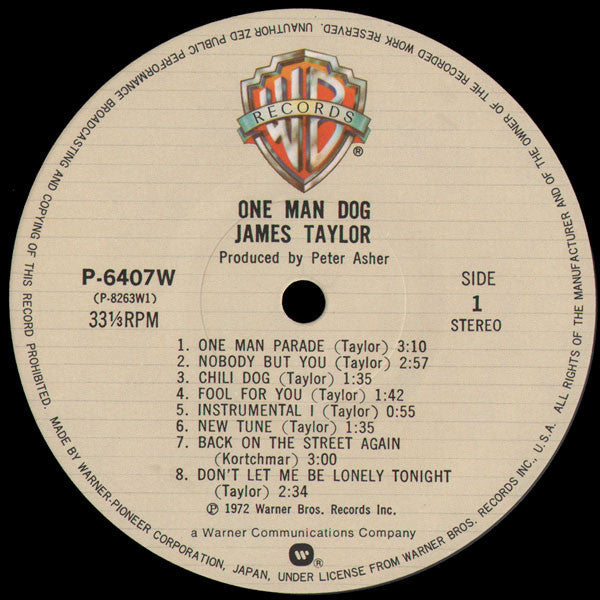 James Taylor (2) - One Man Dog (Vinyl, LP, Album, Reissue) Near Mint (NM or M-) / Very Good Plus (VG+)