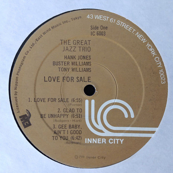 The Great Jazz Trio - Love For Sale (Vinyl, LP, Album, Reissue) Good Plus (G+) / Good Plus (G+)