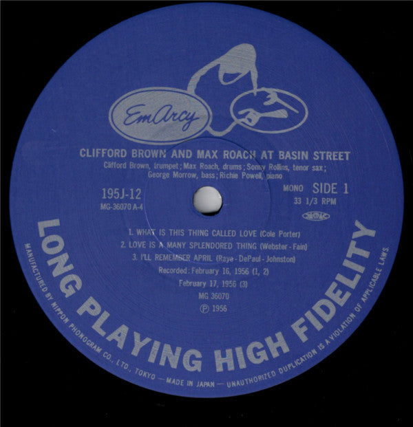 Clifford Brown And Max Roach - At Basin Street (Vinyl, LP, Album, R...