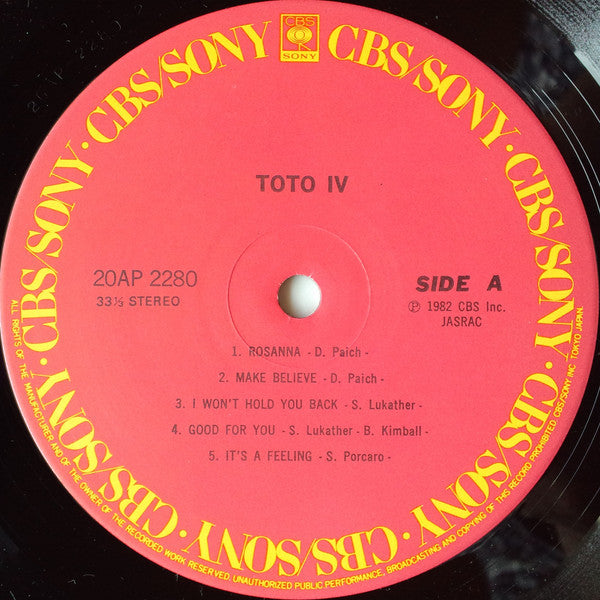 Toto - Toto IV (Vinyl, LP, Album, Stereo)