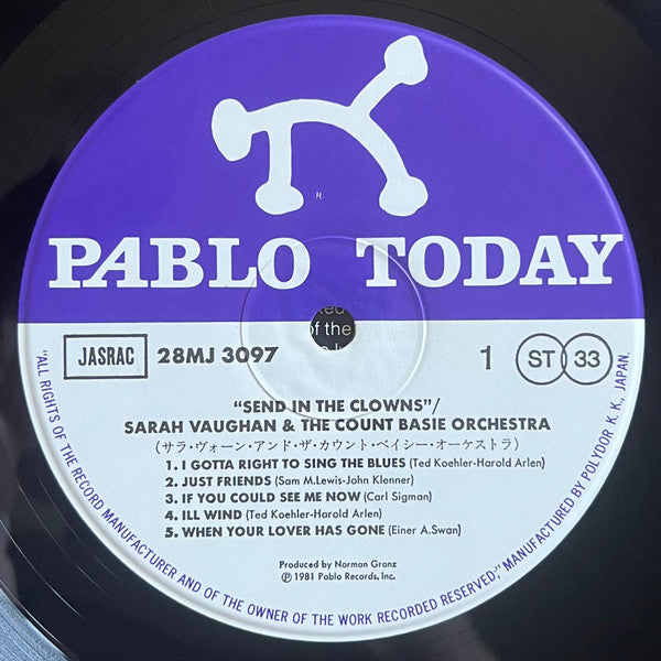 Sarah Vaughan - Send In The Clowns (Vinyl, LP, Album, Stereo)