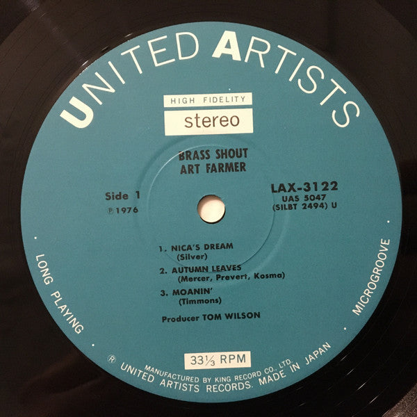 Art Farmer - Brass Shout (Vinyl, LP, Album, Limited Edition, Reissue, Stereo) Very Good Plus (VG+) / Very Good (VG)