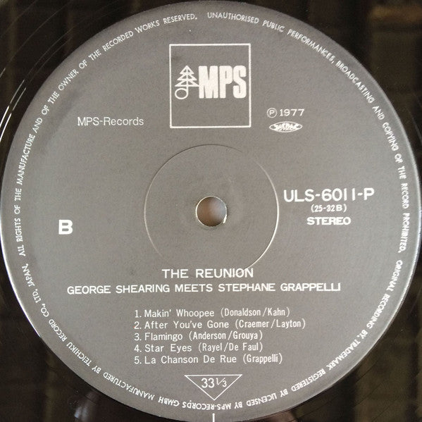 George Shearing - The Reunion (Vinyl, LP, Album) Very Good Plus (VG+) / Very Good Plus (VG+)