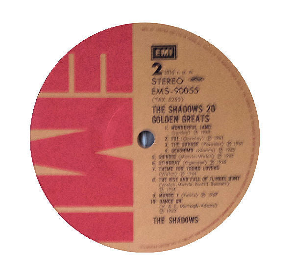 The Shadows - The Shadows 20 Golden Greats (Vinyl, LP, Compilation) Very Good Plus (VG+) / Very Good Plus (VG+)