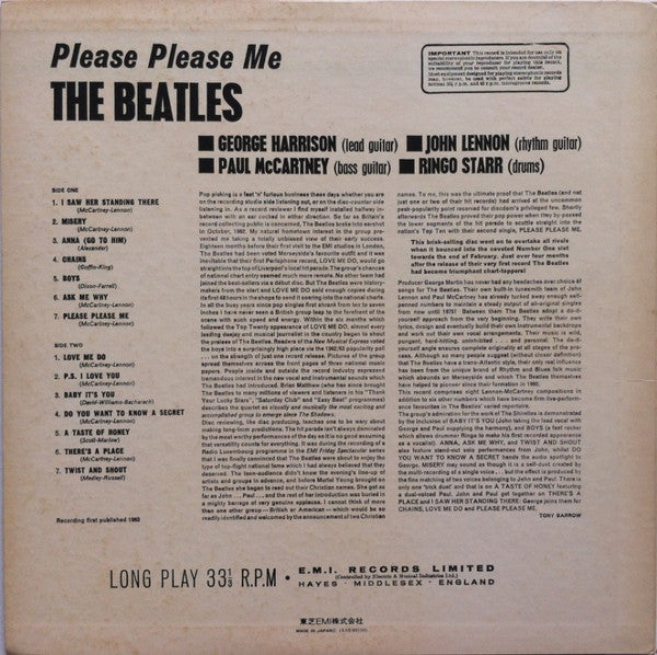 The Beatles - Please Please Me (Vinyl, LP, Album, Stereo, Reissue, Promo) Near Mint (NM or M-) / Very Good (VG)
