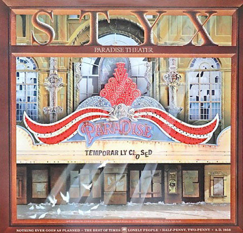 Styx - Paradise Theater (Vinyl, LP, Album, Etched, Stereo) Very Good Plus (VG+) / Very Good (VG)