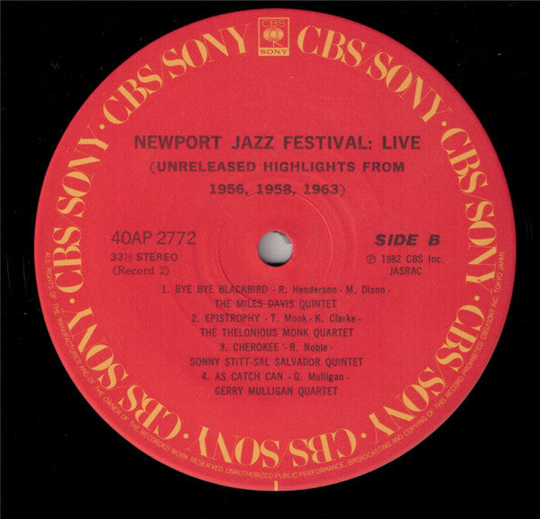 Various - Newport Jazz Festival: Live (Unreleased Highlights From 1956, 1958, 1963) (2xVinyl, LP) Very Good Plus (VG+) / Good Plus (G+)