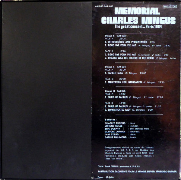 Charles Mingus - Memorial Charles Mingus - The Great Concert Paris ...