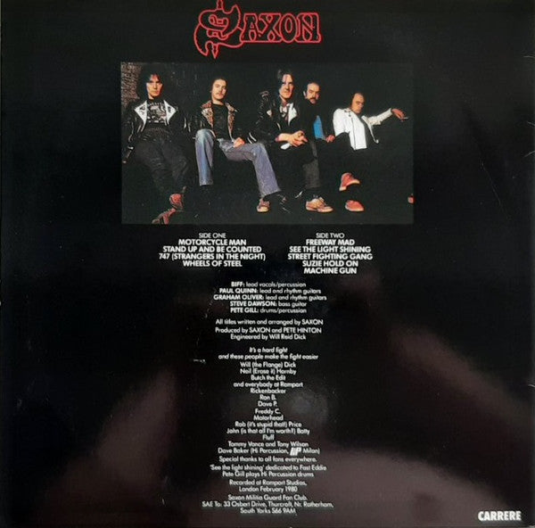 Saxon - Wheels Of Steel (Vinyl, LP, Album, Stereo)