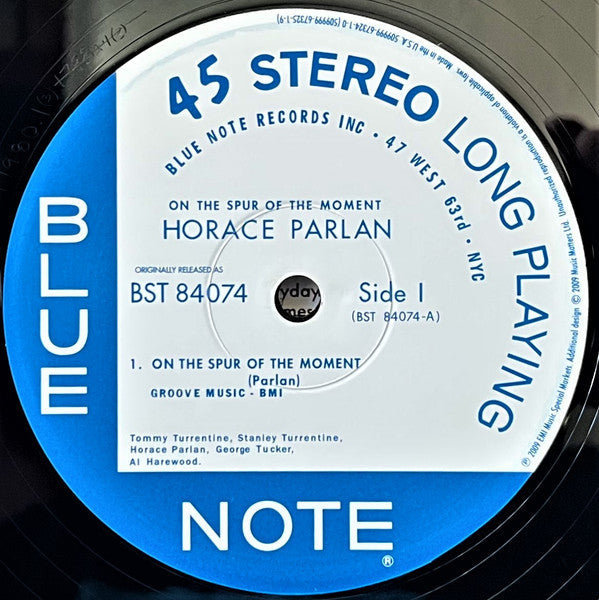 Horace Parlan - On The Spur Of The Moment (2xVinyl, LP, 45 RPM, Album, Limited Edition, Numbered, Reissue, Stereo) Very Good Plus (VG+) / Near Mint (NM or M-)
