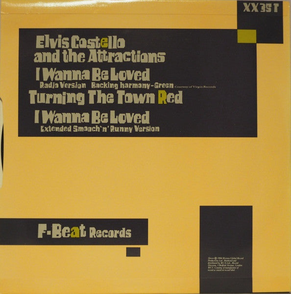 Elvis Costello & The Attractions - I Wanna Be Loved (Vinyl, 12", 45 RPM, Single, Stereo) Very Good Plus (VG+) / Good (G)