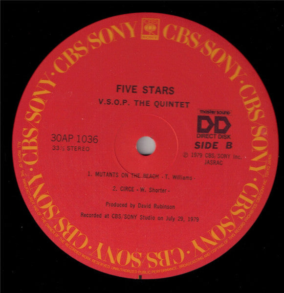 The V.S.O.P. Quintet - Five Stars (Vinyl, LP, Album)