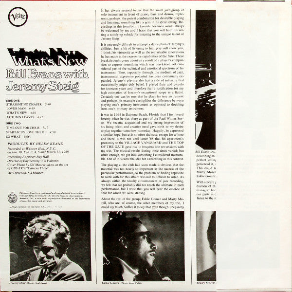 Bill Evans - What's New (Vinyl, LP, Album, Reissue)