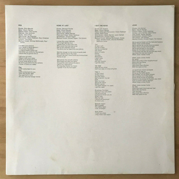 Steely Dan - Aja (Vinyl, LP, Album, Stereo)