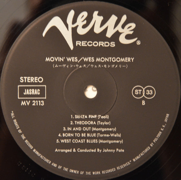 Wes Montgomery - Movin' Wes (Vinyl, LP, Album, Stereo) Very Good Plus (VG+) / Very Good (VG)