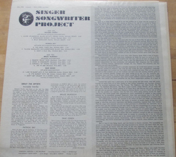 Various - Singer Songwriter Project (Vinyl, LP, Compilation, Reissue, Stereo) Very Good Plus (VG+) / Good Plus (G+)
