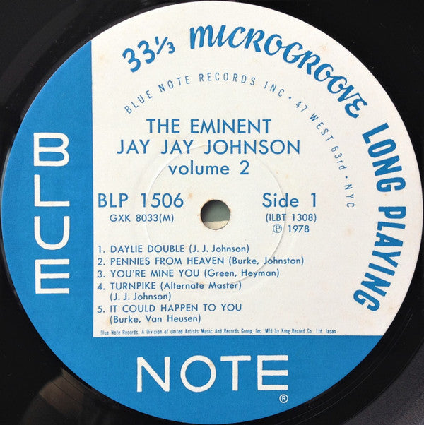 JJ Johnson - The Eminent Jay Jay Johnson Volume 2 (Vinyl, LP, Compilation, Reissue, Remastered, Mono) Very Good Plus (VG+) / Very Good (VG)