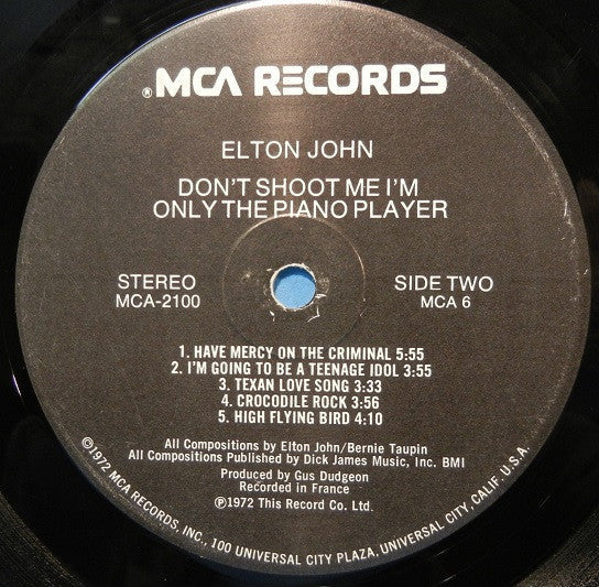 Elton John - Don't Shoot Me I'm Only The Piano Player (Vinyl, LP, Album) Very Good (VG) / Good Plus (G+)