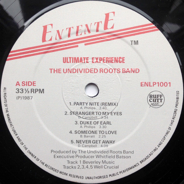 Undivided Roots - Ultimate Experience (Vinyl, LP, Album) Very Good Plus (VG+) / Very Good (VG)