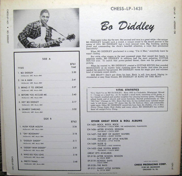 Bo Diddley - Bo Diddley (Vinyl, LP, Album, Compilation, Reissue, Mono)