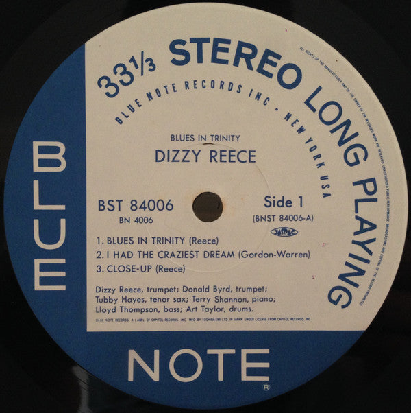Dizzy Reece - Blues In Trinity (Vinyl, LP, Album, Limited Edition, Reissue, Stereo) Near Mint (NM or M-) / Near Mint (NM or M-)