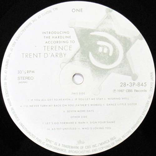 Terence Trent D'Arby - Introducing The Hardline According To Terence Trent D'Arby (Vinyl, LP, Album) Good Plus (G+) / Very Good (VG)