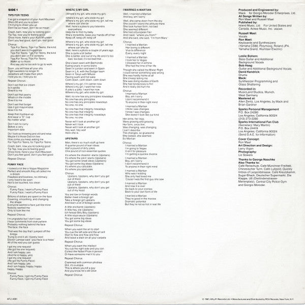 Sparks - Whomp That Sucker (Vinyl, LP, Album, Stereo) Very Good Plus (VG+) / Very Good (VG)