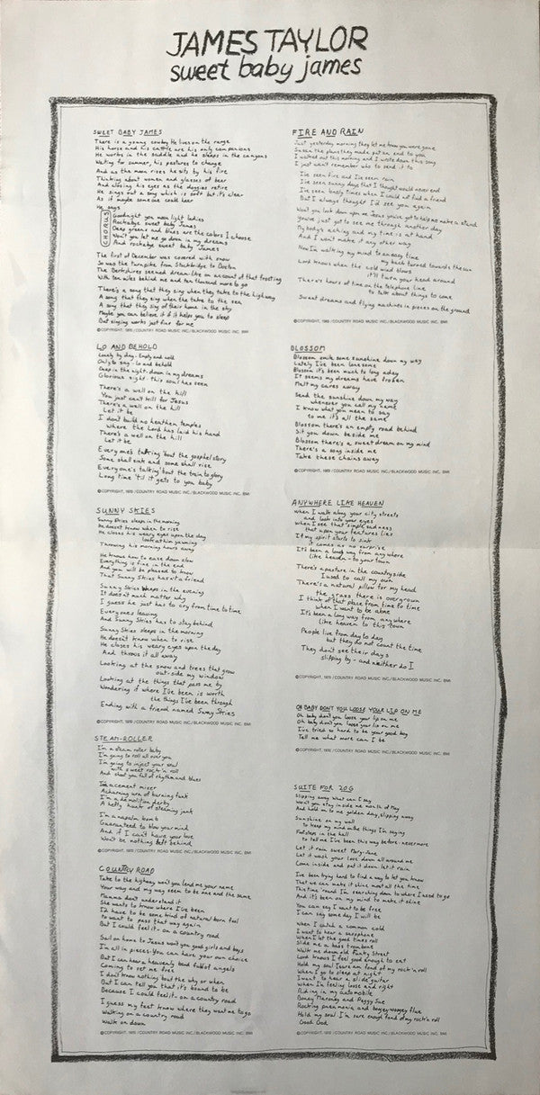 James Taylor (2) - Sweet Baby James (Vinyl, LP, Album, Reissue) Very Good (VG) / Very Good Plus (VG+)
